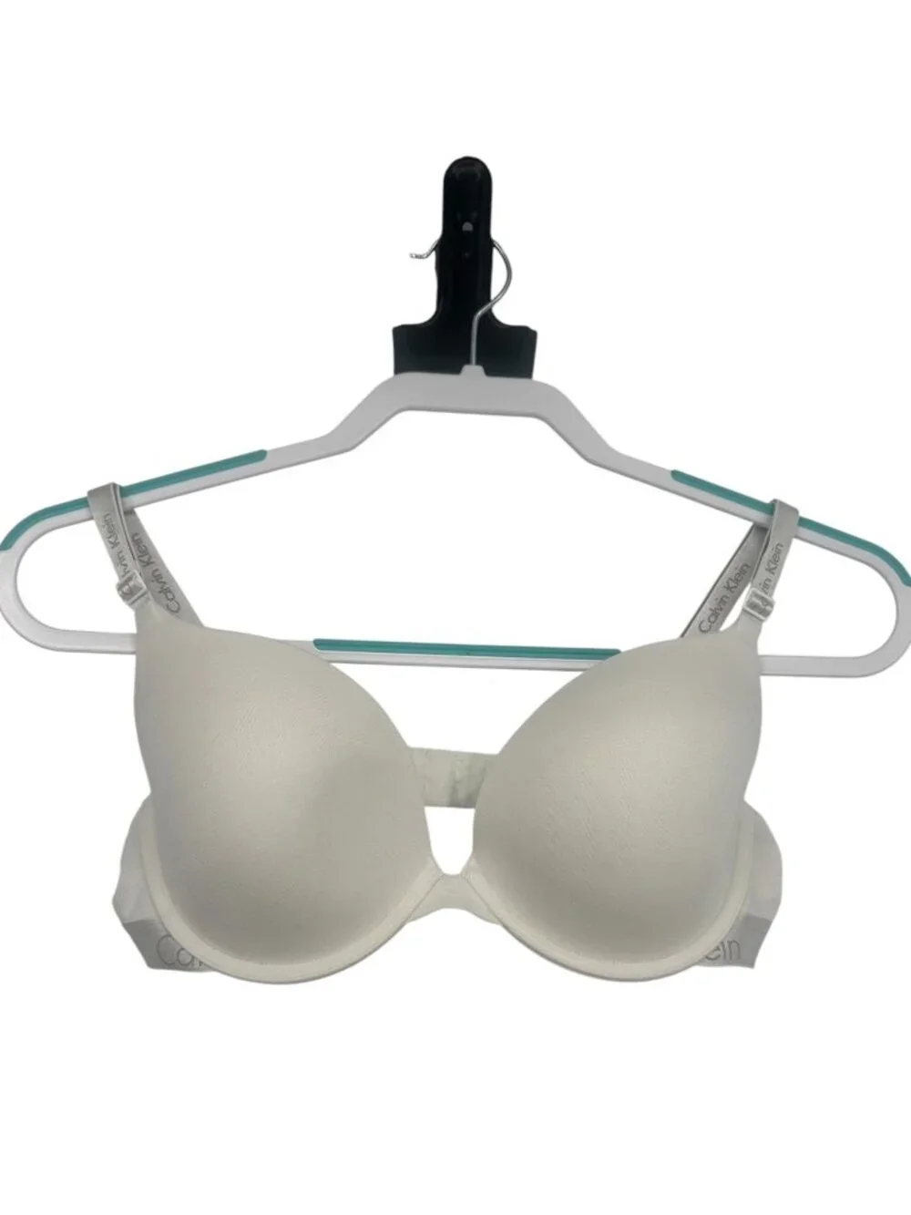 Calvin Klein T-Shirt Bra 36C Ivory Carousel Contour Underwire Lightly Padded